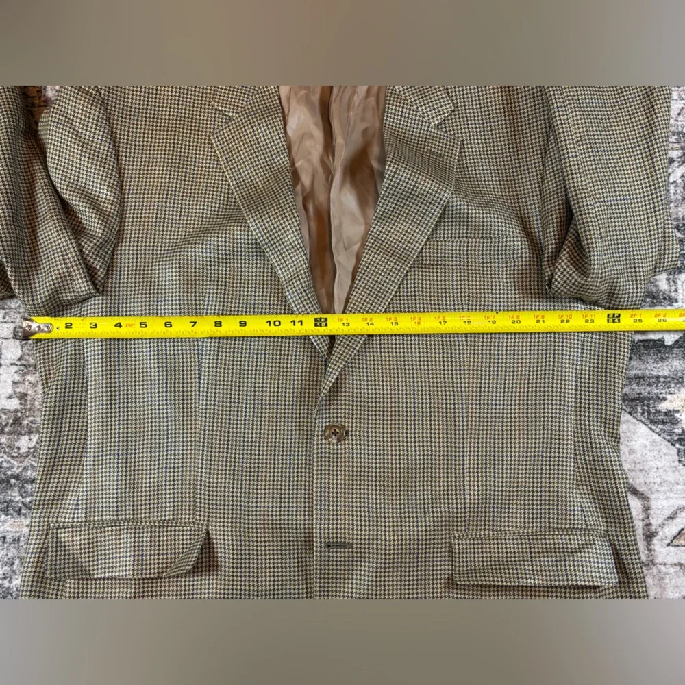Chaps 100% Silk‎ 2 Button Houndstooth Sport Coat Size 46L